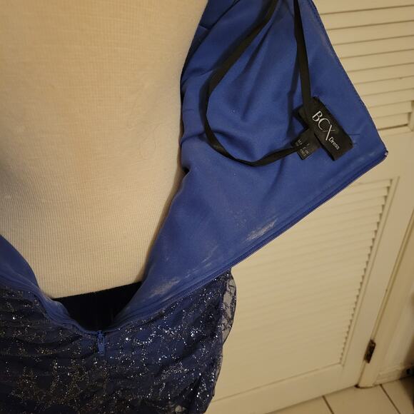 BCX Asymmetric One Shoulder Spakle Ruched Mini Party Cocktail Dress Womens Sz 8 - Picture 5 of 9